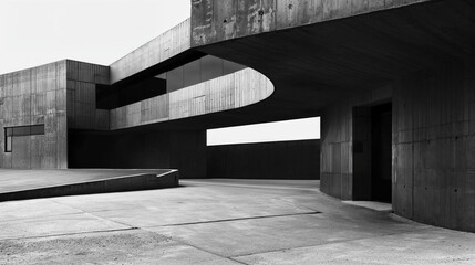 Futurist, Architectural Visualisation. Minimalist Architecture and Exterior Design Background.