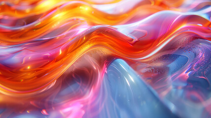 Mesmerizing 3D Abstract: Vibrancy in Fluid Chrome Reflections