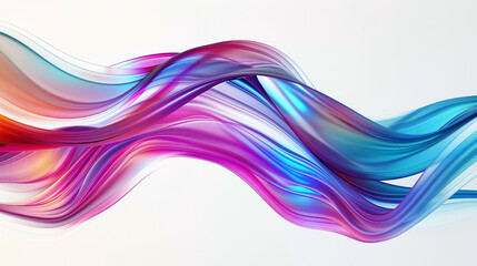 Against a canvas of clean white, a wavy multicolor abstract glass background offers a dynamic and visually captivating display, with its vibrant hues and fluid movements