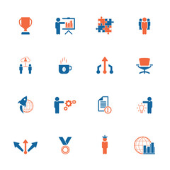 Universal business management and human resources icon set. Universal icons for web and mobile. Vector. 