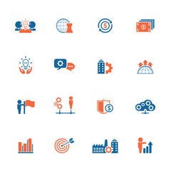Universal business management and human resources icon set. Universal icons for web and mobile. Vector. 