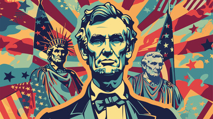 Poster illustration of Presidents Day in the United