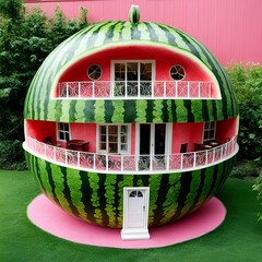 A big house made inside a watermelon