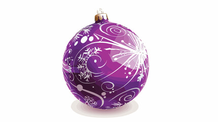 Purple christmas ball over white Vector illustration.