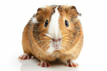 funny guinea pig smiling on white background
