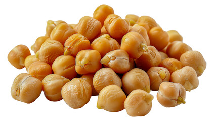 Fresh raw chickpeas piled high, cut out - stock png.