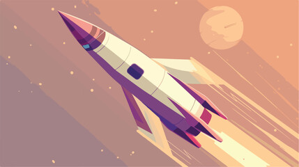 Rocket launcher startup icon vector isolated graphic