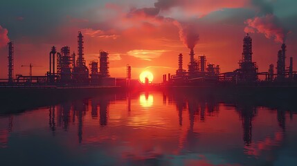 Sunset Glow on Industrial Infrastructure