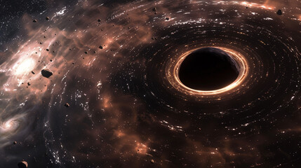 Cosmic Abyss: Solar Black Hole. Generative AI