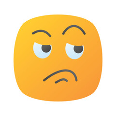 Pixel perfect icon of jealous emoji, isolated on white background