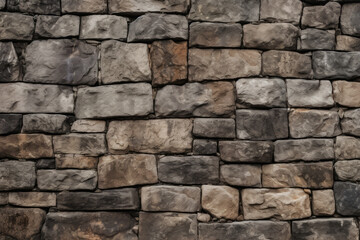 Processed collage of old medieval stone wall texture in daylight. Background for banner