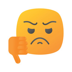 Carefully crafted amazing icon of dislike emoji, unique and creative vector