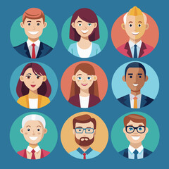 Business people flat avatars