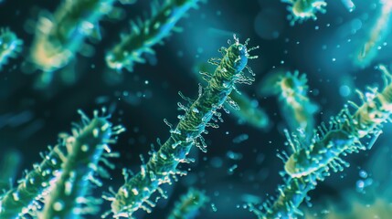 Fototapeta premium Detailed microscopic simulation of bacteria