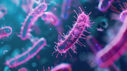Detailed microscopic simulation of bacteria