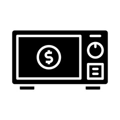 Safebox icon in glyph style. Icons about banking and finance in glyph style