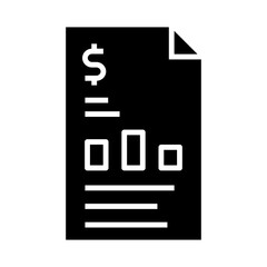Financial statements icon in glyph style. Icons about banking and finance in glyph style