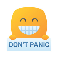 Dont panic emoji vector design, customizable flat style vector