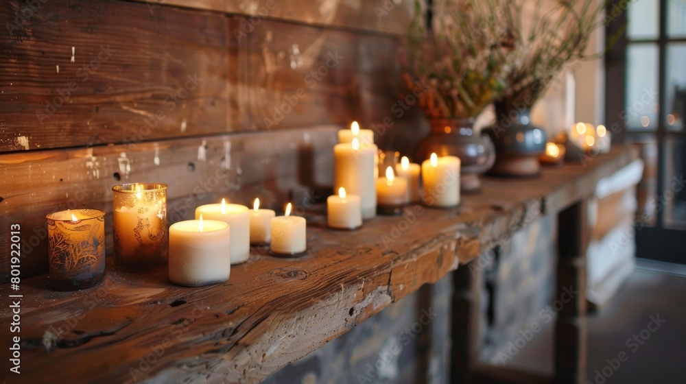 Poster a rustic industrial space transformed into an intimate haven with the addition of numerous candles i