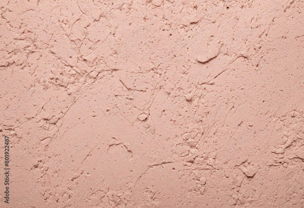 Poster peach pale pink colored low contrast concrete textured background with roughness and irregularities 