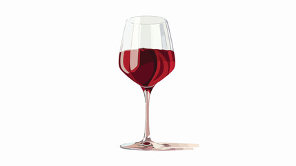 Glass of red wine on white background Vector illustration