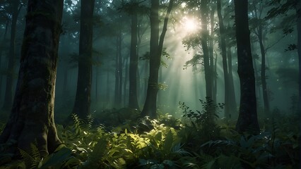morning in the forest Enchanted Forest Premium 8K Background