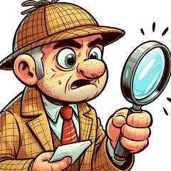 Sleuth looking for clues as a private detective  - obrazy, fototapety, plakaty