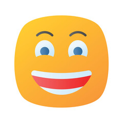 Fototapeta premium Enthusiastic emoji icon, happy face vector design
