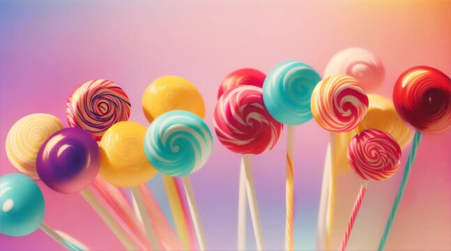 Colorful candies and lollipops for Easter celebrations or parties.