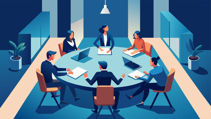 Business plan meeting illustration