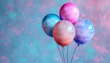 Balloons in watercolor. 