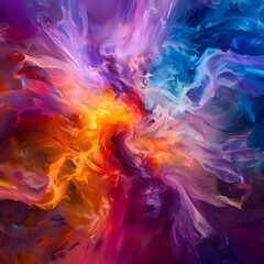 Vibrant abstract background with a mix of colors and shapes.