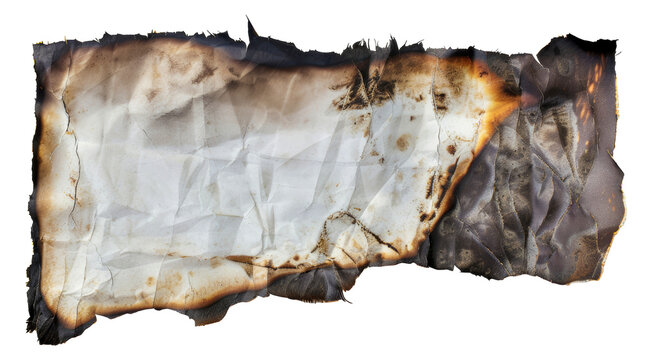 Weathered paper with burnt golden, cut out - stock png.