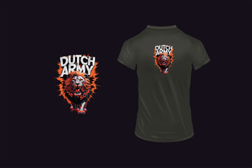 Tiger t-shirt design. AI