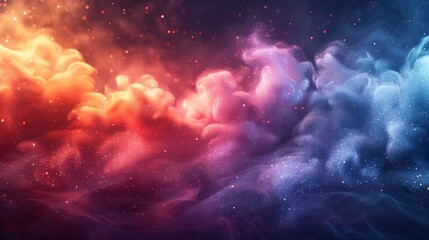 Obraz premium Smoke covered from a cloud of powdered candy dust