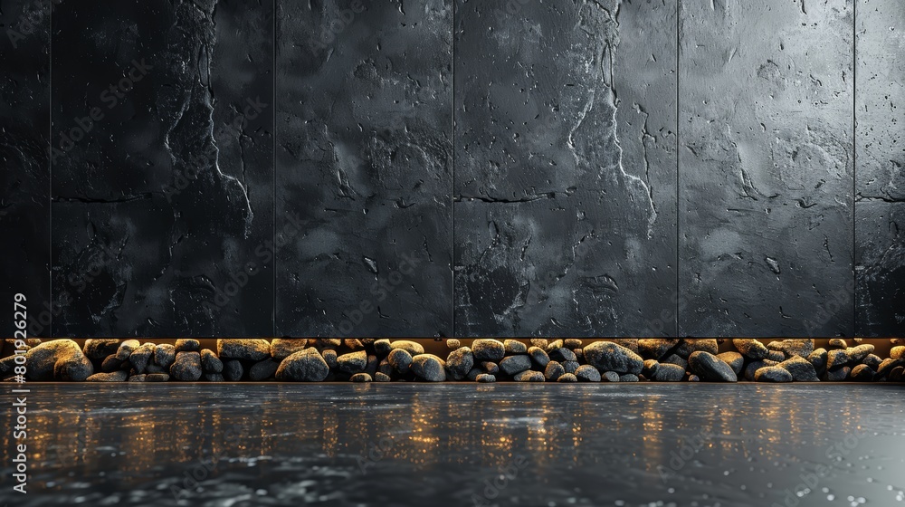 Aufkleber polished black background with copy space generative ai