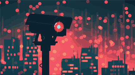 Square silhouette infrared surveillance camera icon vector