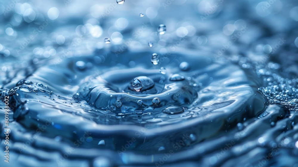 Poster water droplets on a calm surface generative ai