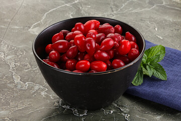 Ripe sweet and juicy cornus