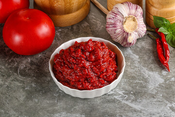 Natural organic red tomato paste