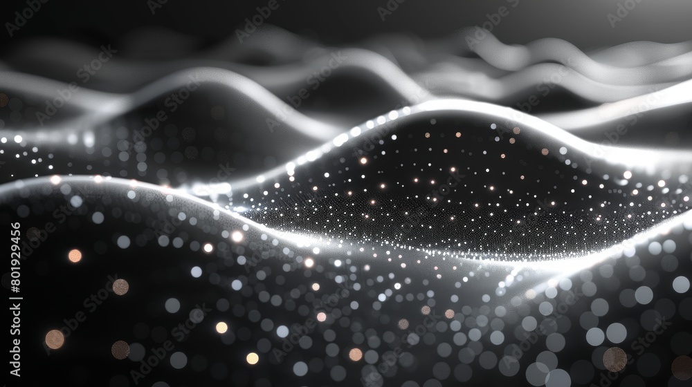 Aufkleber wavy patterns on black background generative ai