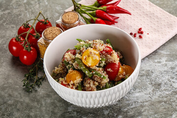 Vegan boiled quinoa with vegetables