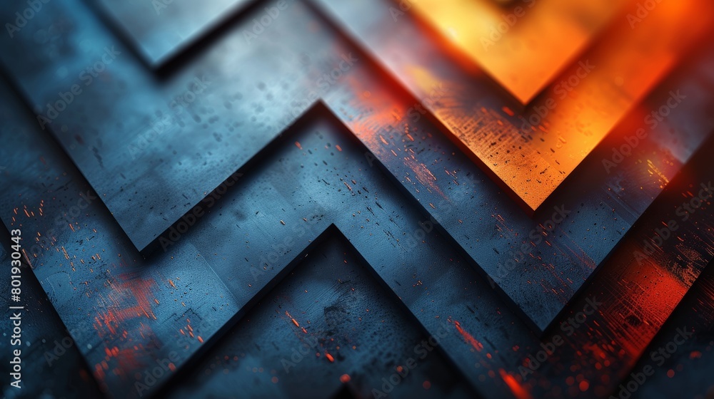 Aufkleber vibrant geometric background with layered arrows generative ai