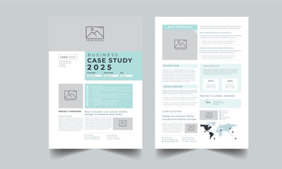 Project Case Study, Case Study Report, Business Case Study Layout with 2 Page design Accents Template