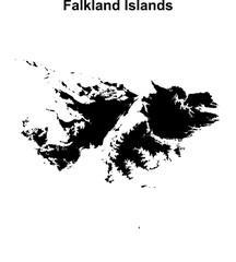 Falkland Islands blank outline map design