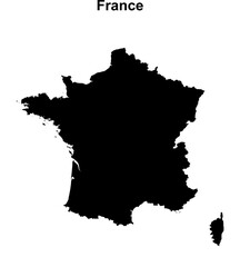 France blank outline map design