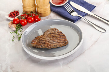Grilled marble beef steak with sauce