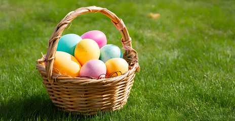 easter eggs in a basket