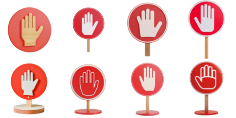 Stop sign png mockup with no background for sample presentation.
