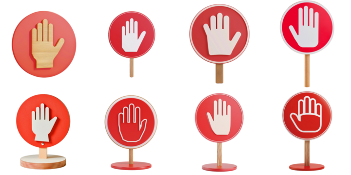 Stop sign png mockup with no background for sample presentation.
